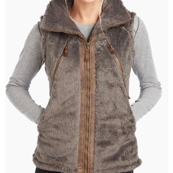 Flight Kuhl Prima Flight Vest Hood Italian Fleece Womens Size Small - Picture 1 of 8